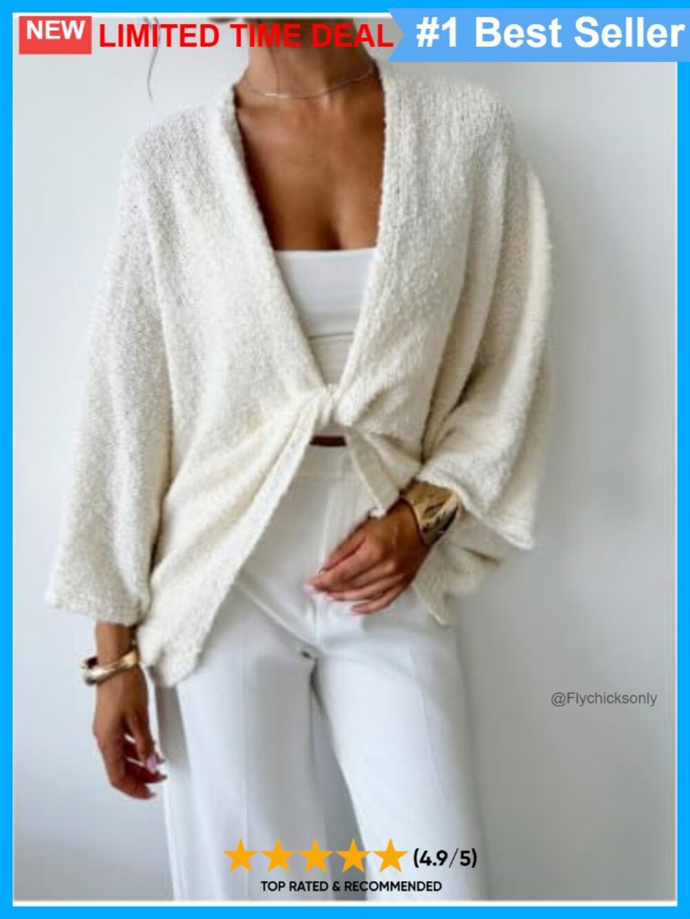 Oversized Wrap Sweater Cropped Bat Wing Knit Pullover Loose Fit